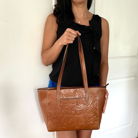 NWT Patricia Nash genuine leather tote brown - Picture 3 of 10